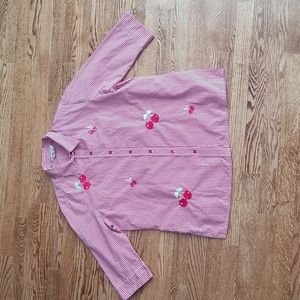 (14) Allison Daley Gingham Embroidered Cottagecore Cherries Country Girl Granny